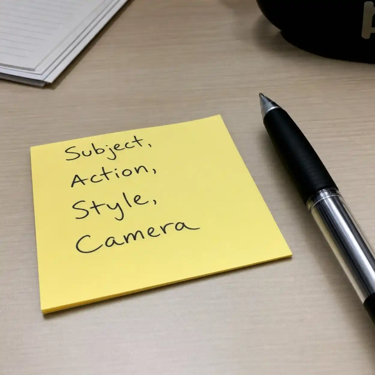 animation styles prompt workflow showing structured AI video inputs, motion graphics design decisions, camera direction, and readable SaaS interface moments.
