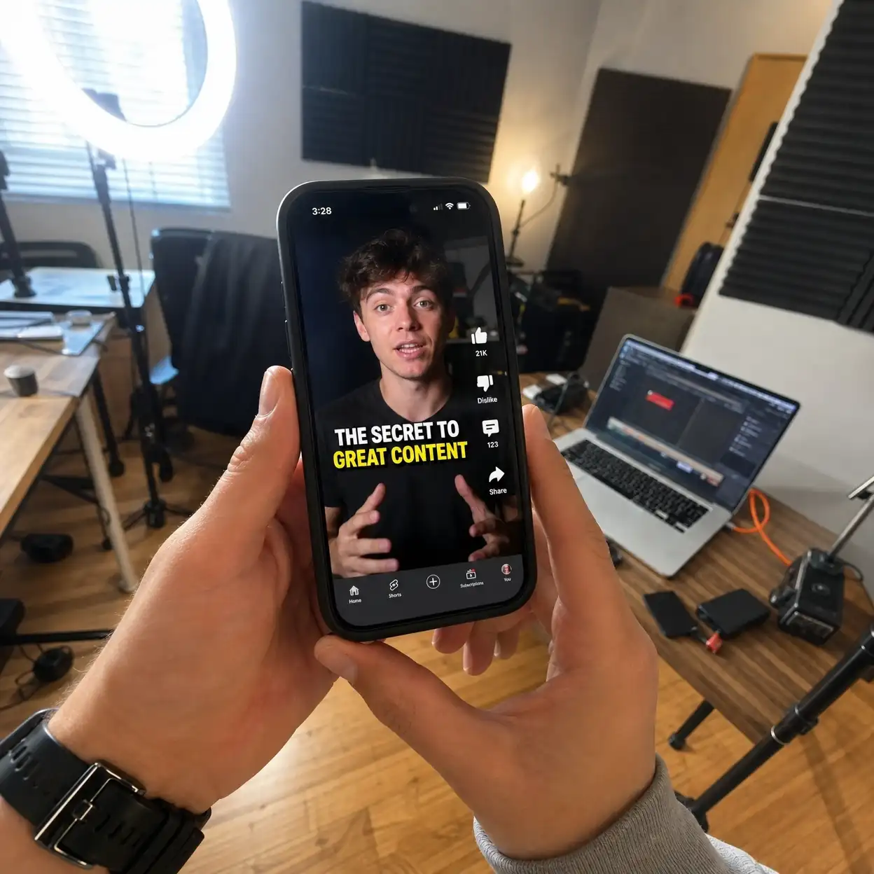 how to get more views on youtube shorts through vertical video optimization with a centered subject, protected subtitle space, large readable text, phone friendly framing, and AI generated scenes composed specifically for the nine by sixteen viewing format.